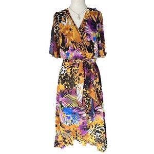 Spy Zone Exchange Faux Wrap Animal Tropical Print